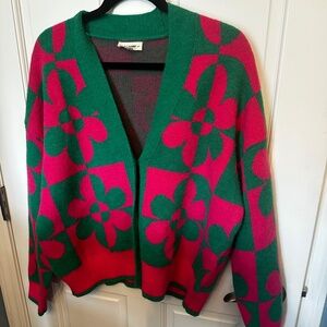 Ee:Some - Pink/Green Cardigan - Size M/L